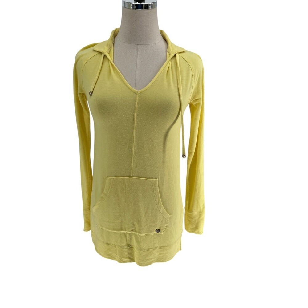 Lilly Pulitzer Luxletic Cassi Popover Top Size XS Yellow Hoodie Athleisure